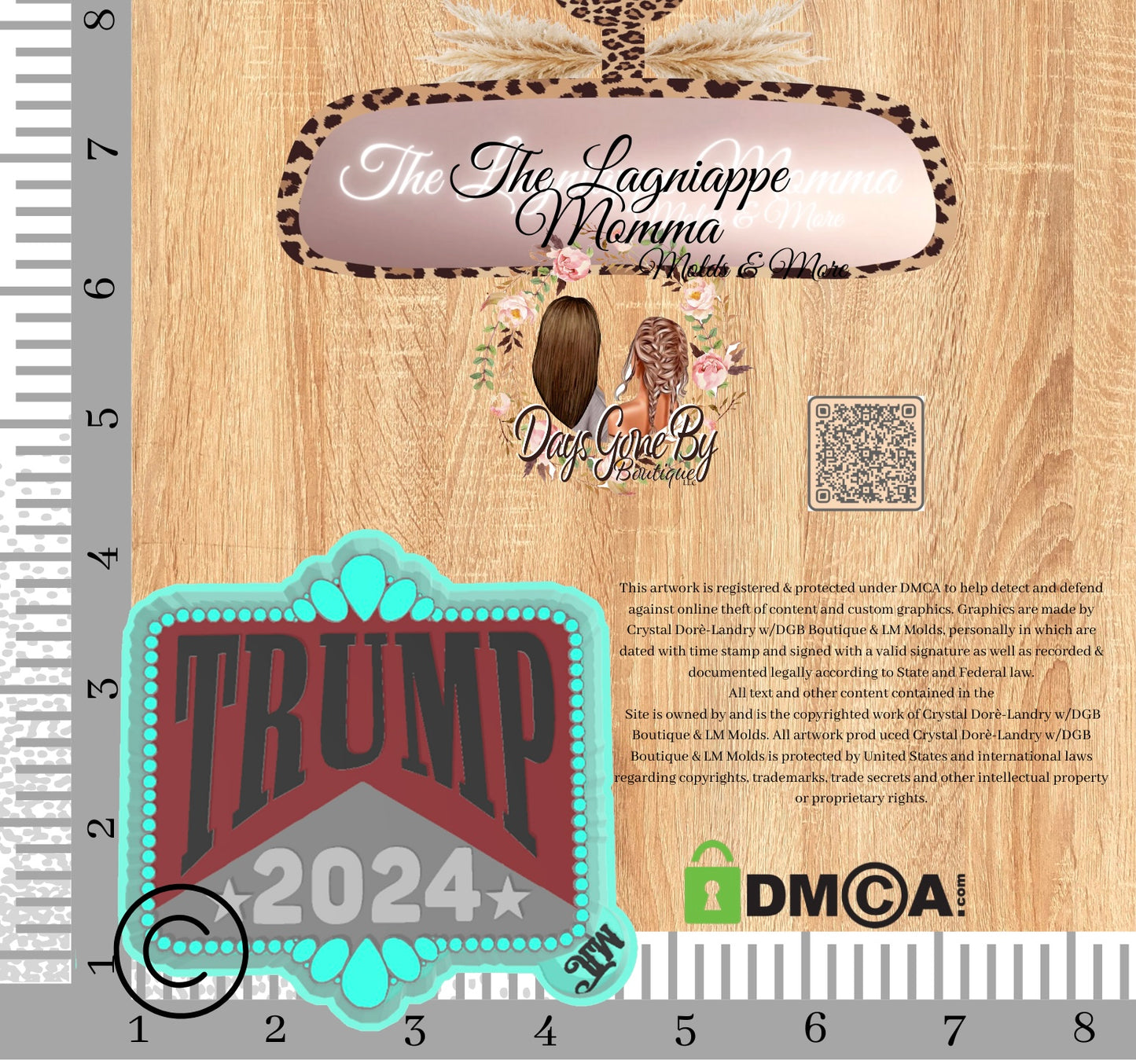 LM Trump 2024- Turquoise Frame©️