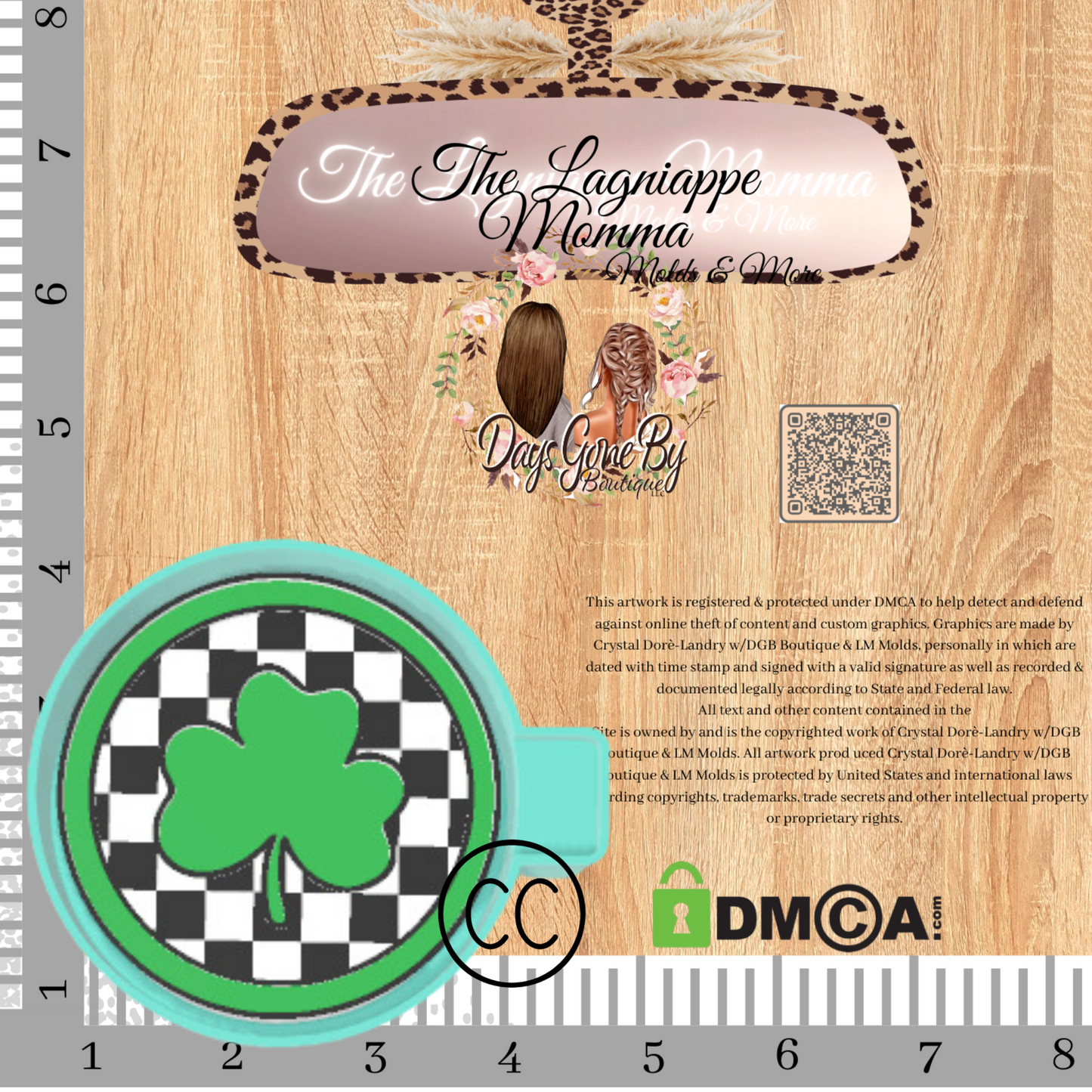 Checkered Round w/Shamrock