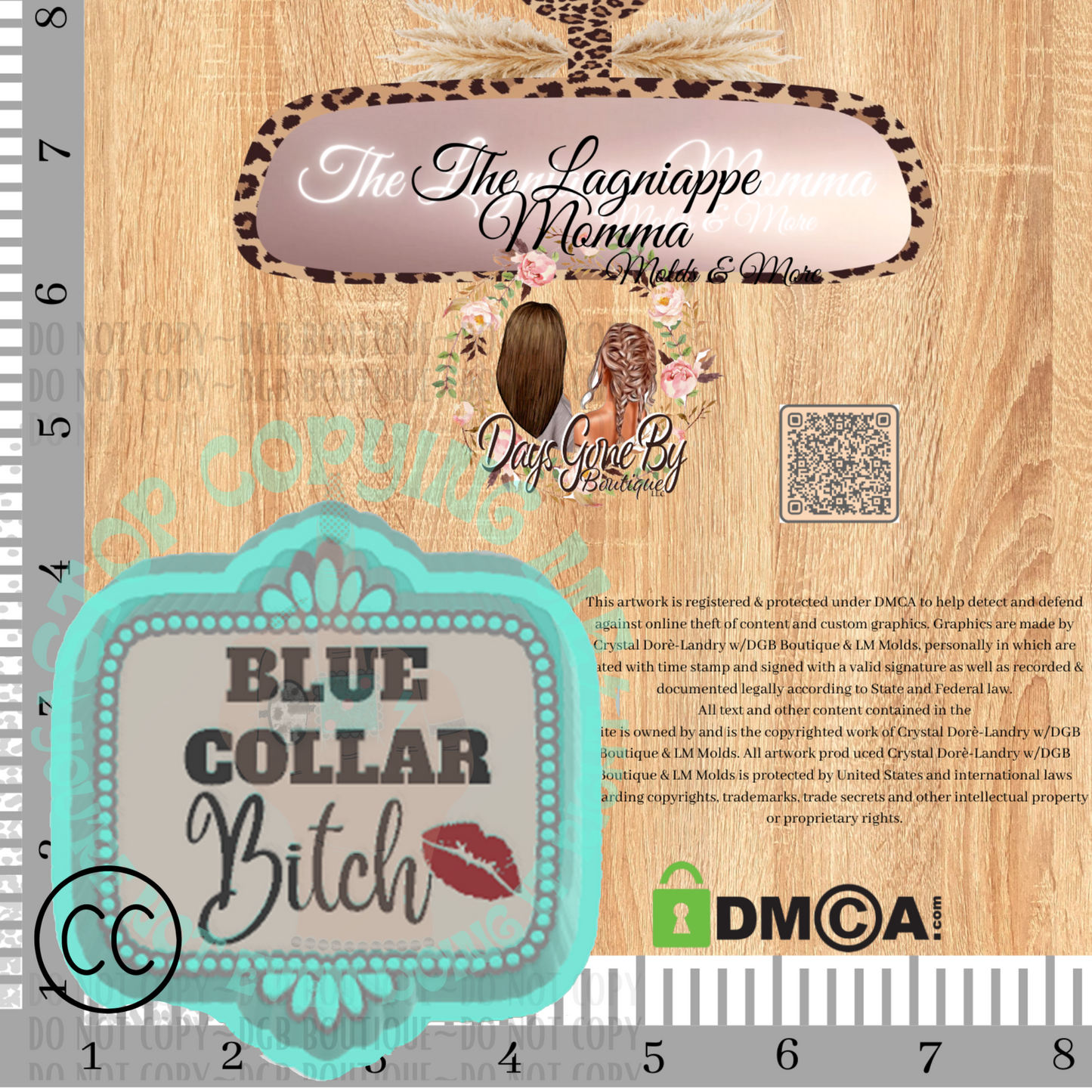 Blue Collar B Turquoise Frame