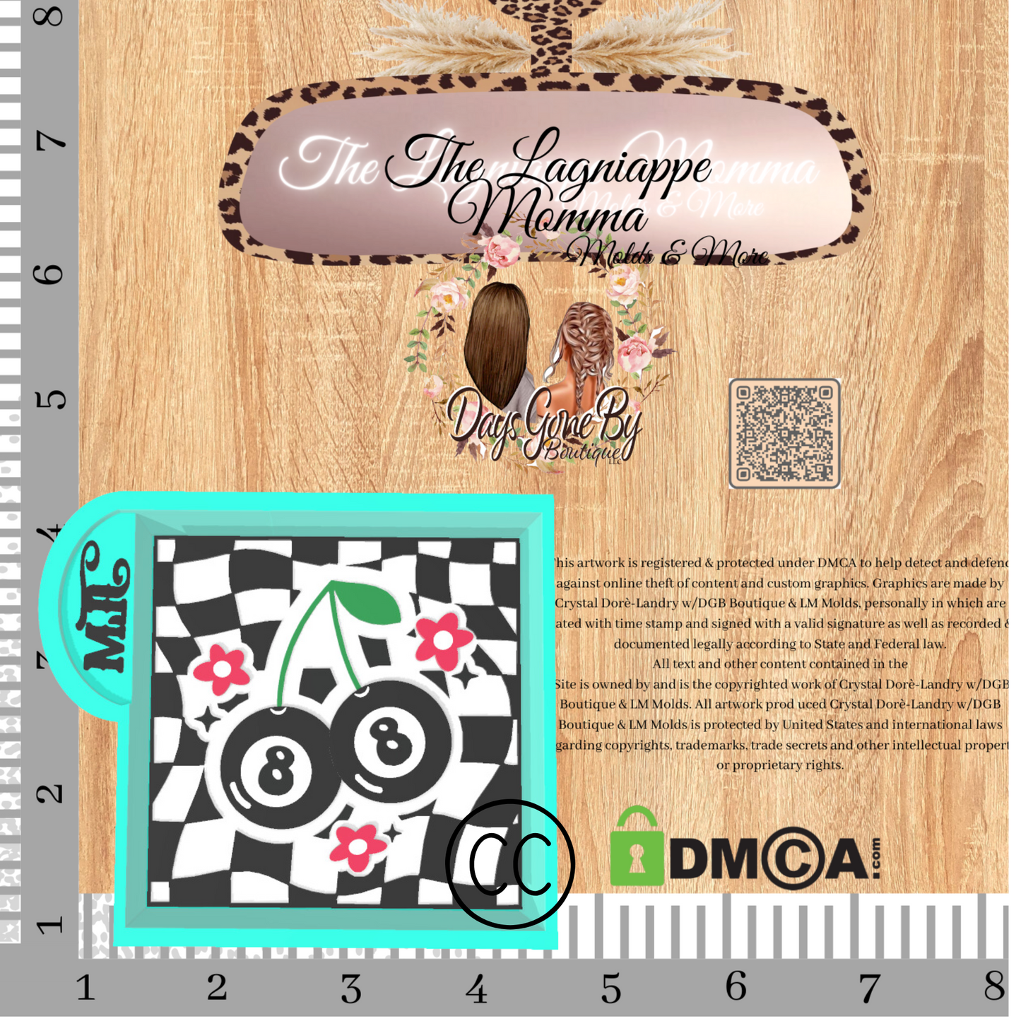 Checkered Floral 8 Balls