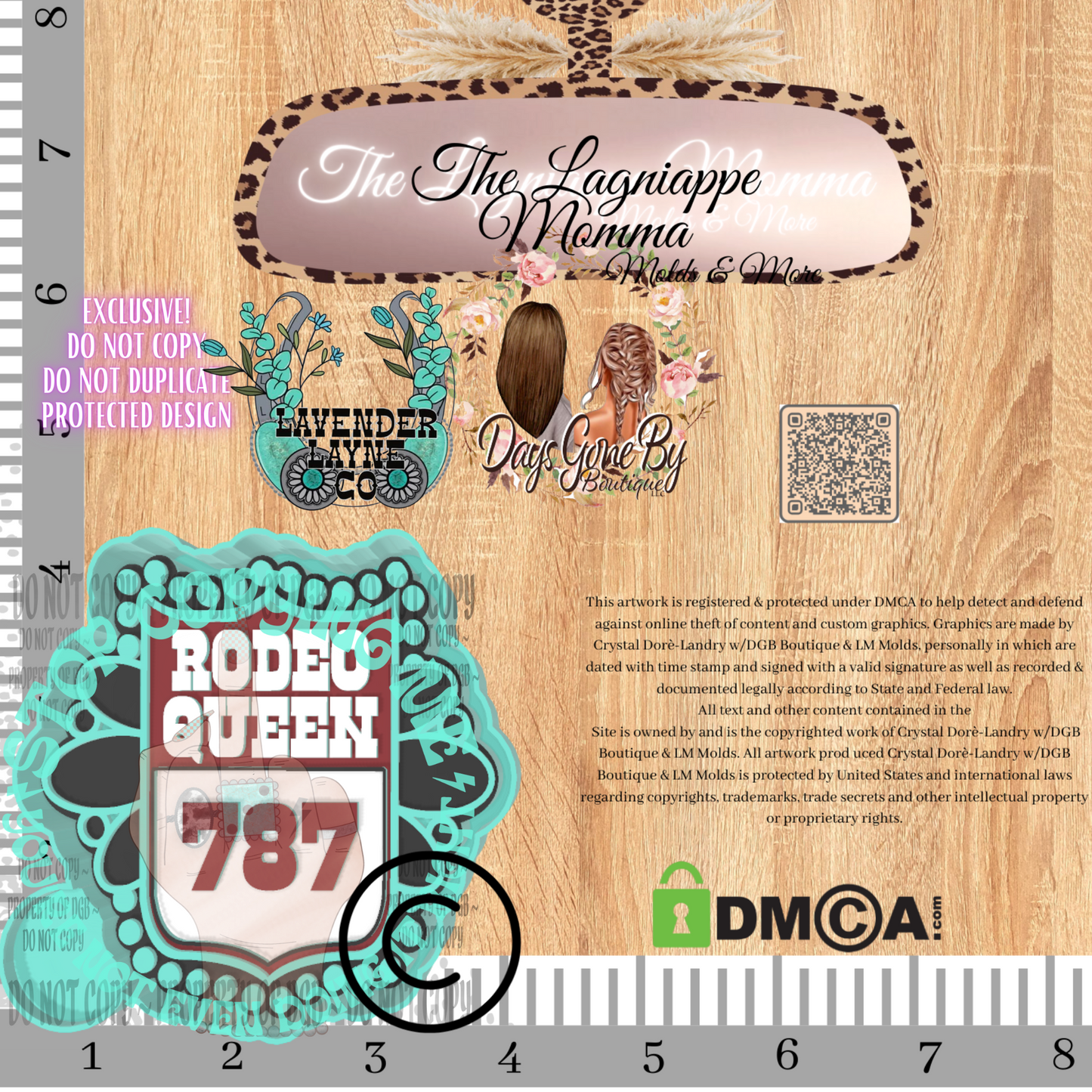 LL Turquoise Rodeo Queen Back Number