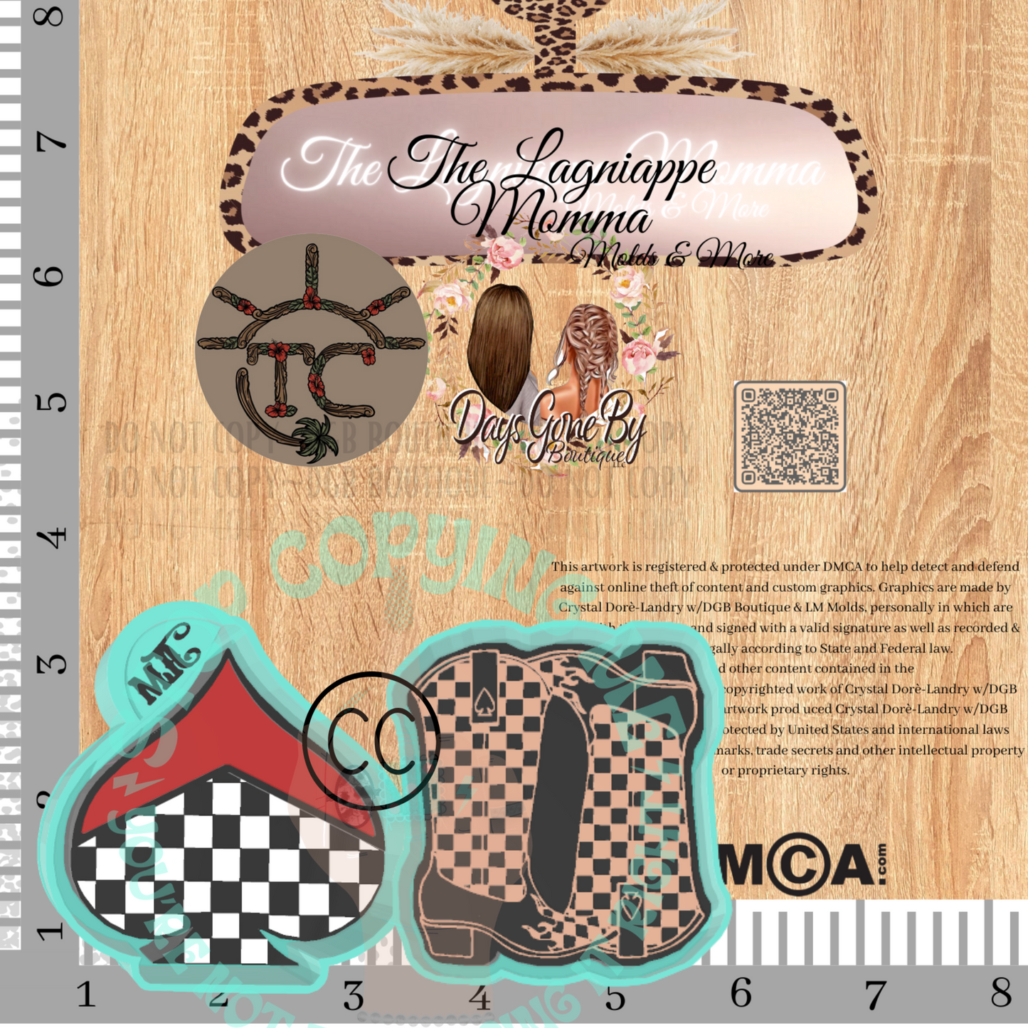TC Checkered Marlboro Style Spade & Flaming Boot Pixies