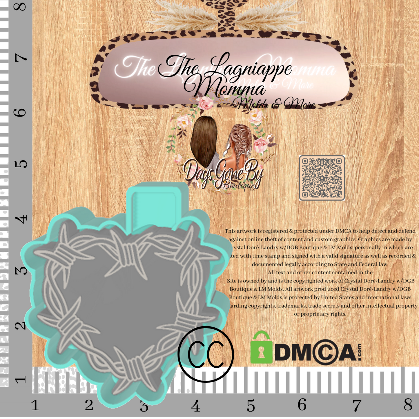 Barbed Wire Heart Cardstock Mold