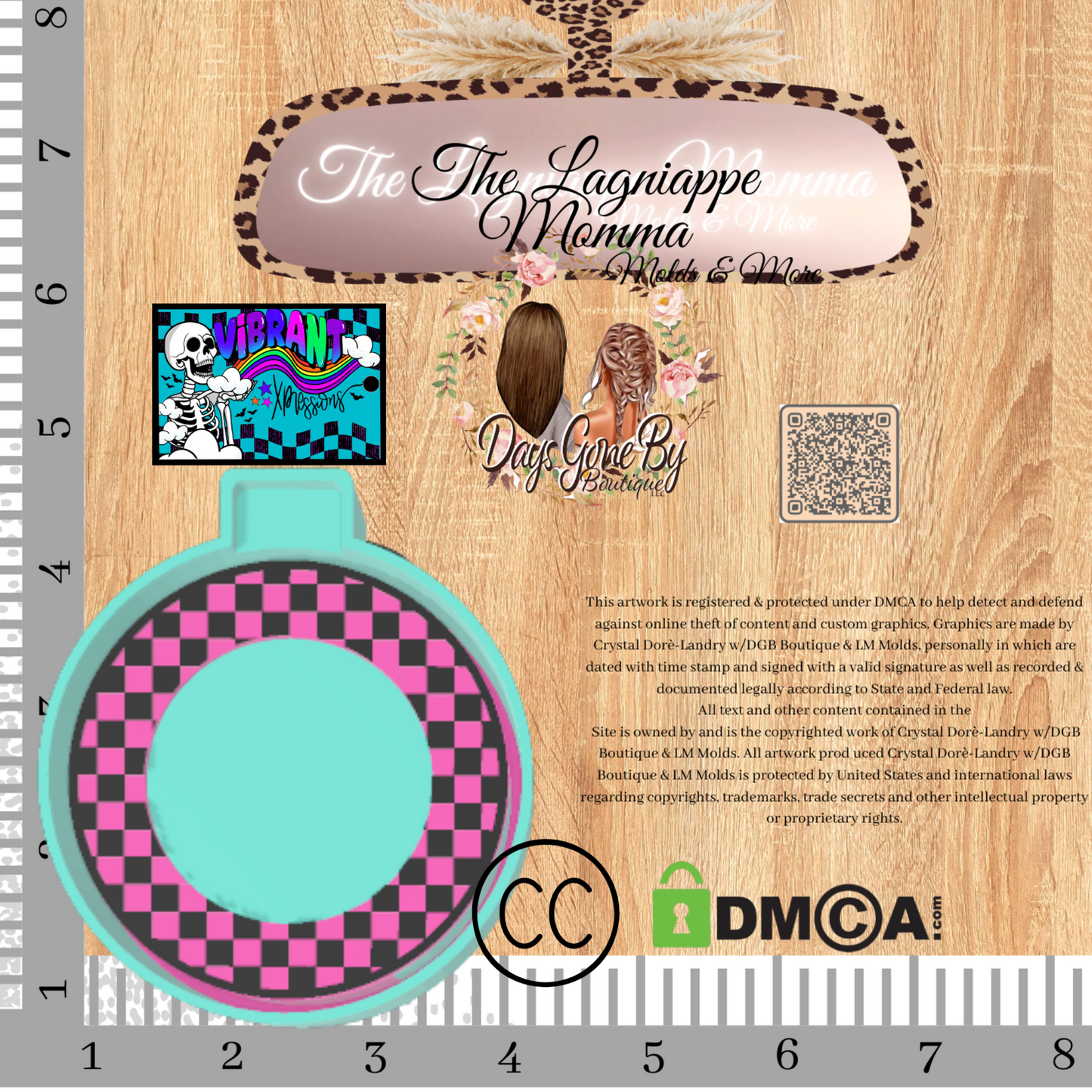 Checkered Round Cardstock Frame