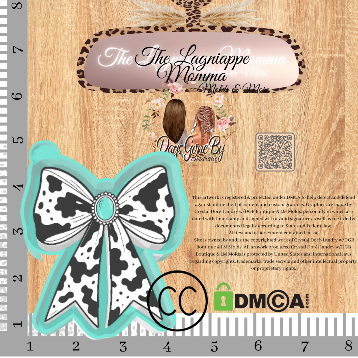 Cow Print Turquoise Bow
