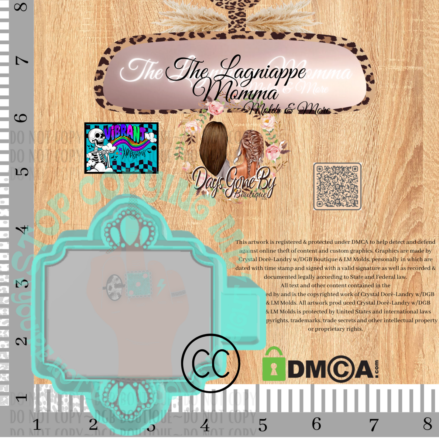Vibrant Rectangle Turquoise Frame