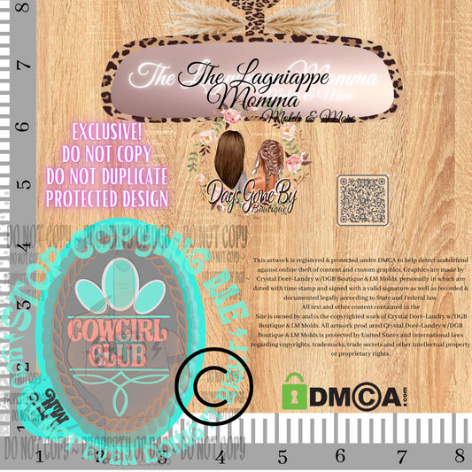 Oval Turquoise Boot Stitch Cowgirl Club Jewel