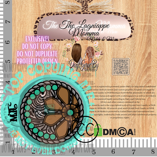 DB Leather Flower Tooled Round-Commercial License Obtained