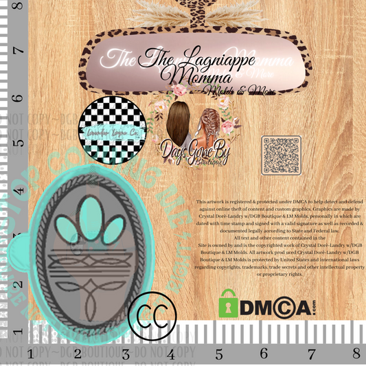 Oval Boot Stitch Western Concho