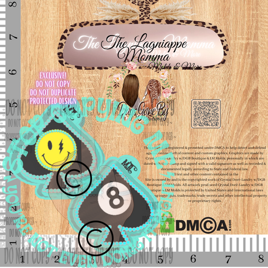 LM Turquoise Smiley & 8 Ball Spade Pixies