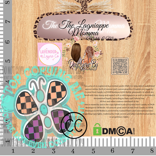 LL Turquoise Checkered Butterfly Jewel