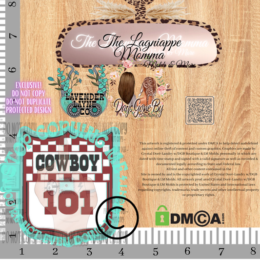 LL Checkered Cowboy Back Number