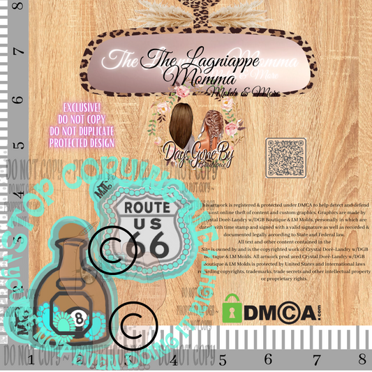 LM Turquoise Tequila Bottle & 8 Route 66 Concho Pixies