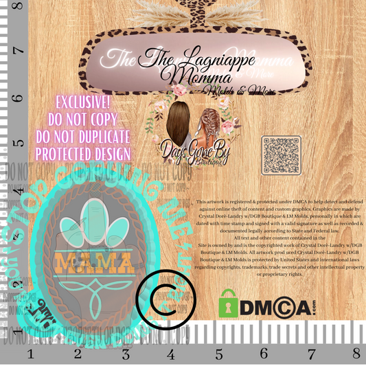 Oval Turquoise Boot Stitch Mama Jewel