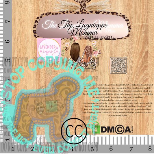 LL Turquoise Tooled Leather Show Lamb