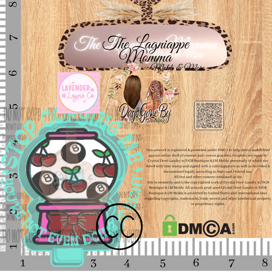 LL 8 Ball Cherry Gum Ball Machine