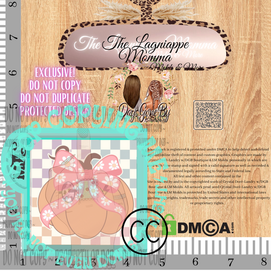 Checkered Daisy Coquette Draped pumpkin