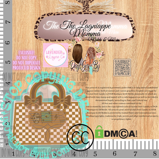 LL Checkered Boot Stitch Purse