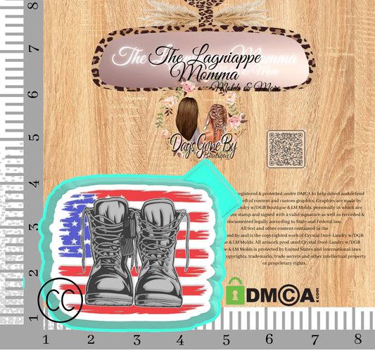 Military Boots & American Flag
