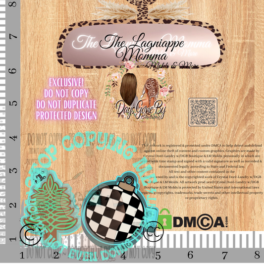 Boot Stitch Tree & Checkered Ornament Pixie Set
