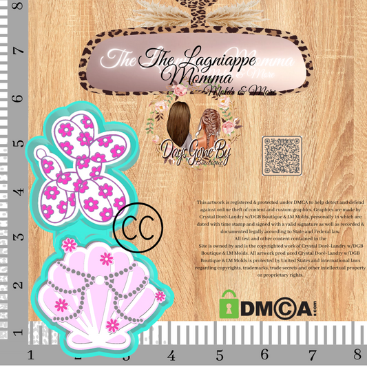 Floral Balloon Pup & Fancy Shell Pixie Set