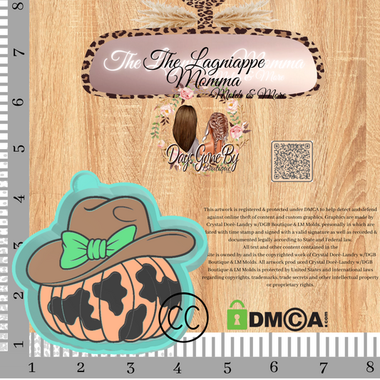 Coquette Hat Cow Print Pumpkin
