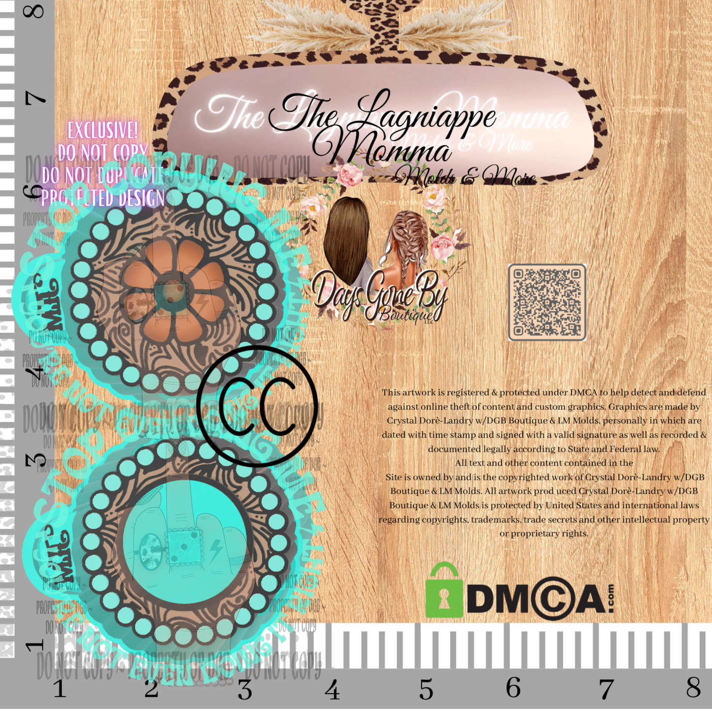 DB Daisy & Turquoise Leather Round Pixie Set