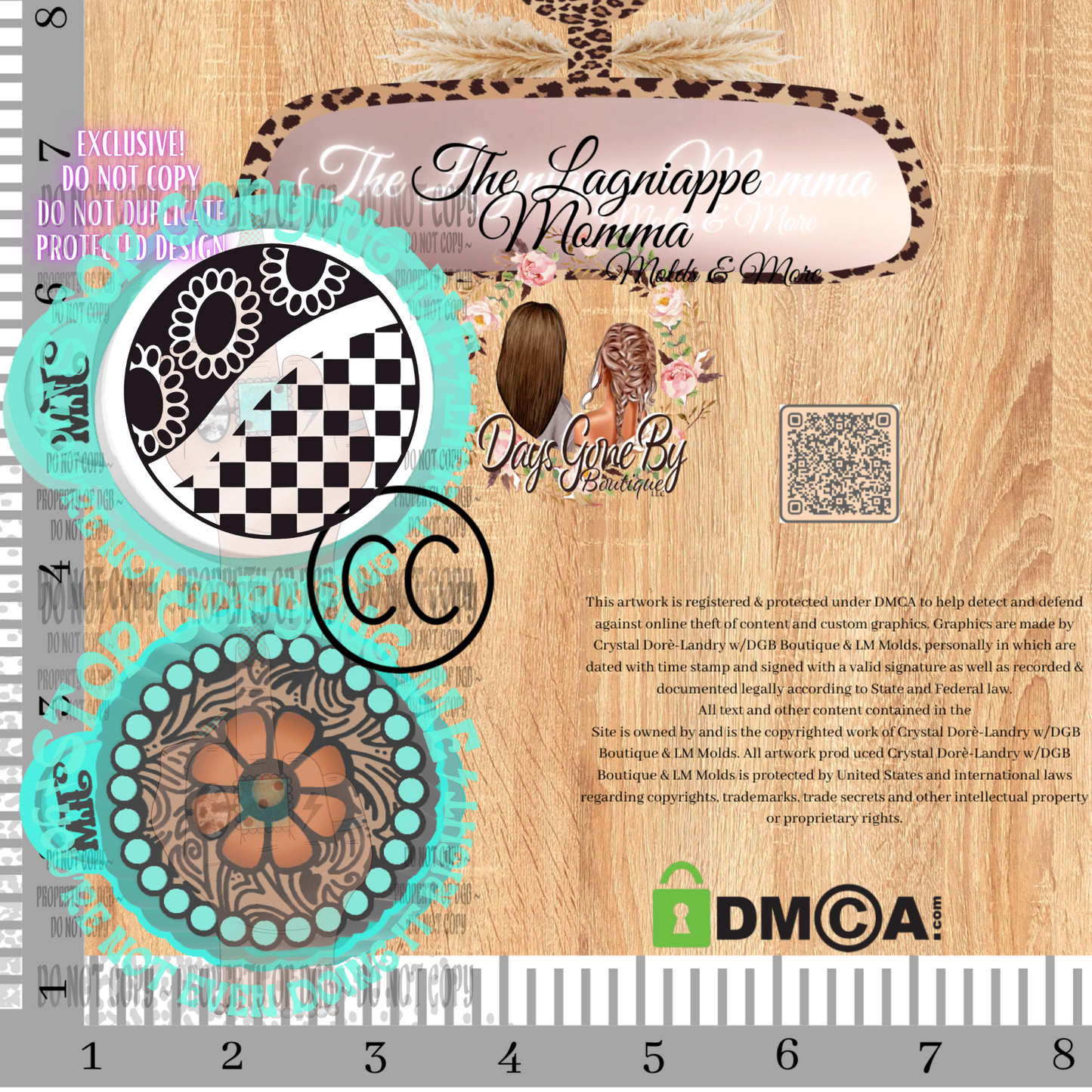 DB Daisy & CX Checkered Turquoise Round Pixie Set