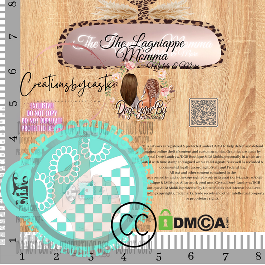 CX Checkered Turquoise Round