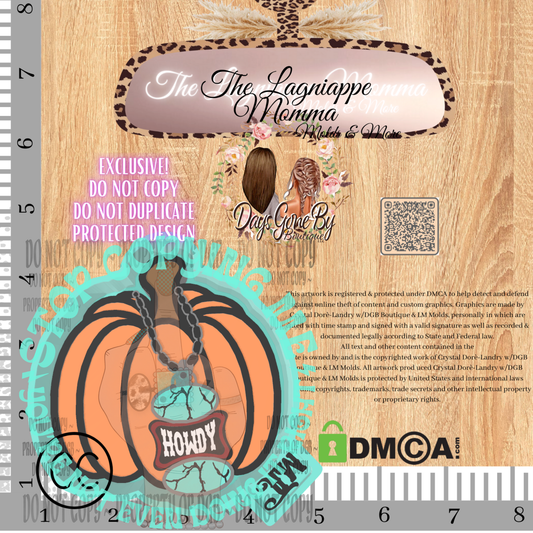Howdy Turquoise Designer Pumpkin