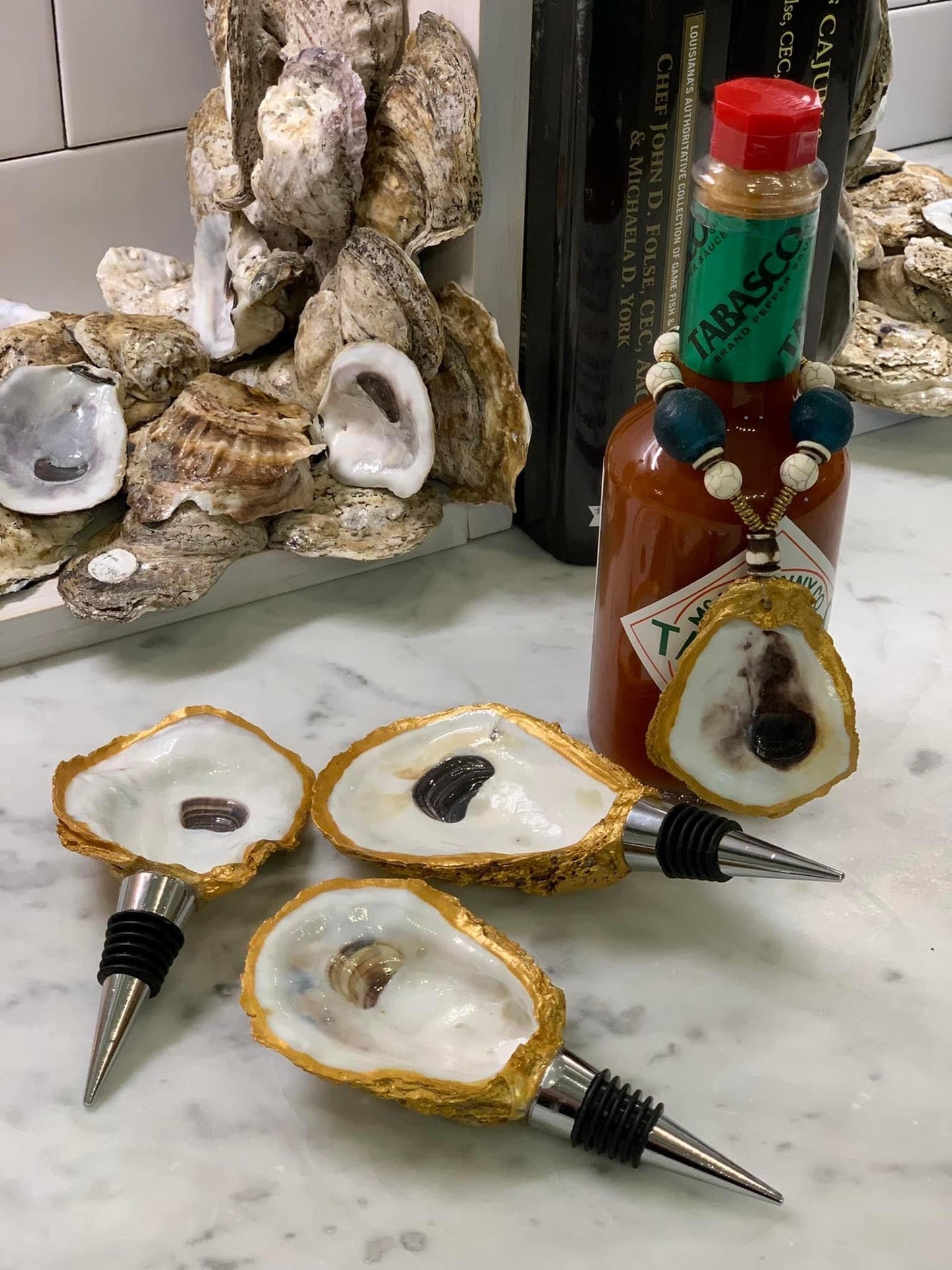 Embellished Oyster Wine Stoppers