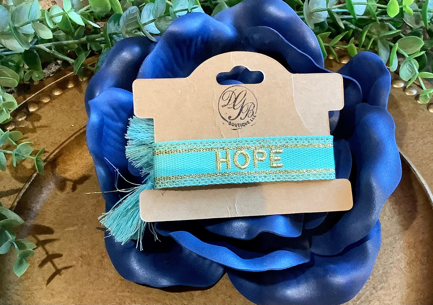 Hope-Bohemian Embroidery Handmade Turquoise, Letter Woven Tassel, Adjustable Rope Braided FashionBracelet