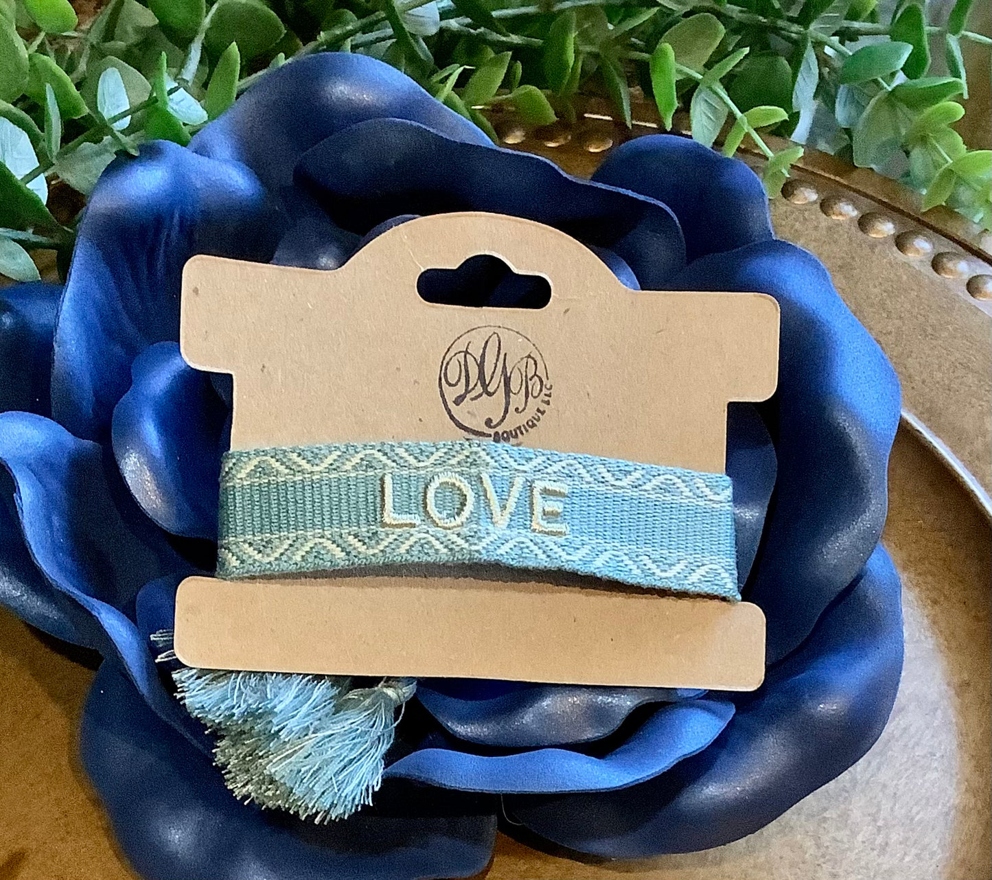 Love-Bohemian Embroidery Handmade Turquoise, Letter Woven Tassel, Adjustable Rope Braided FashionBracelet