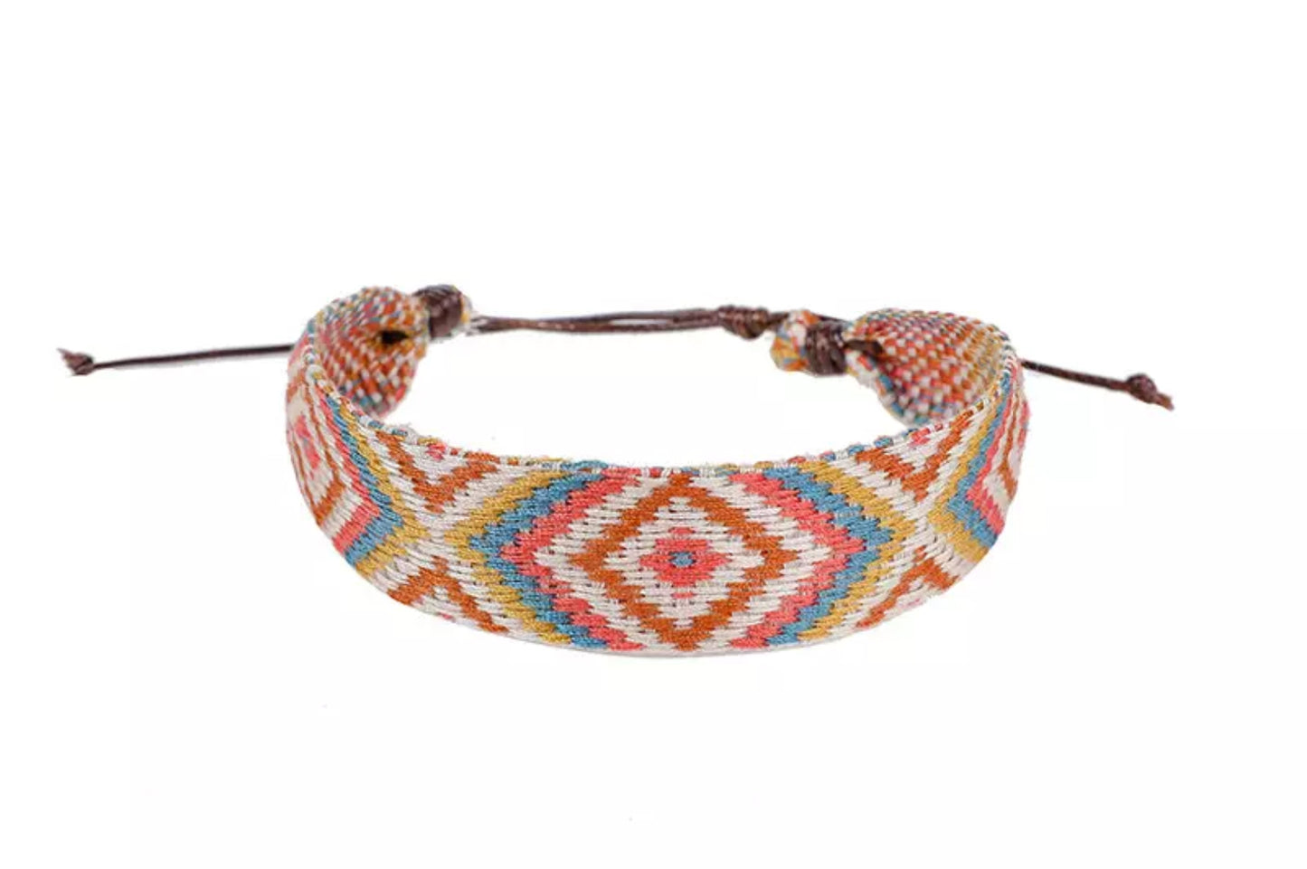 Aztec-Bohemian Embroidery Handmade Lavender, Letter Woven Tassel, Adjustable Rope Braided FashionBracelet